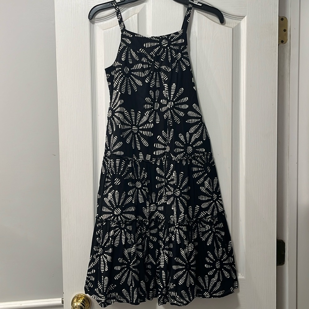 Gap Kids sundress in black with tan flower pattern